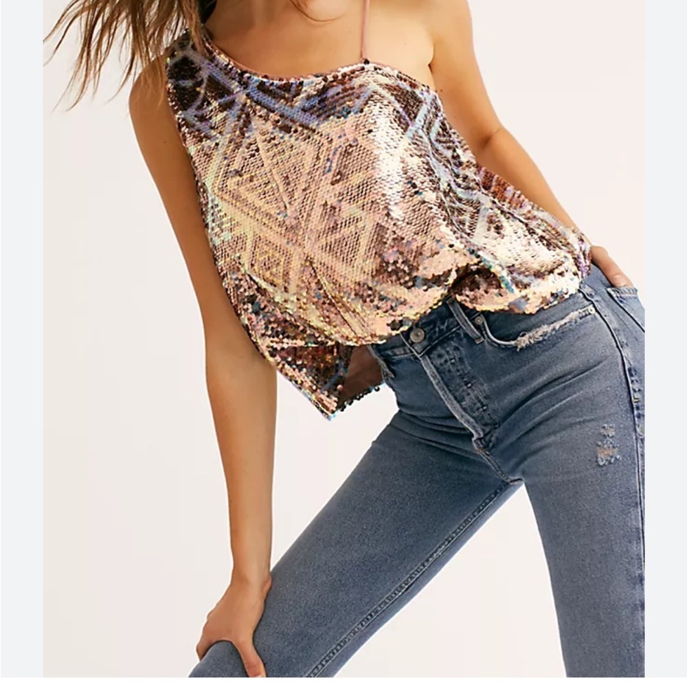 Free People Multicolor Sequin Camisole